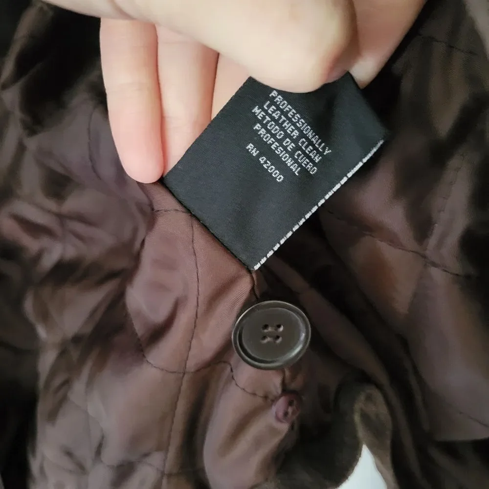 Knightsbridge Leather Coat NWT Brown M
